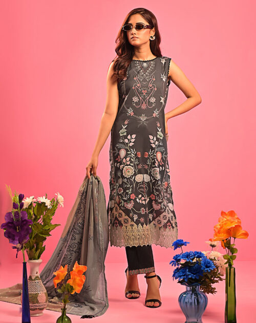 PRINTED 3PC UNSTITCHED SUIT