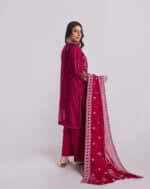 Luxury ready to wear 3-piece embroidered chiffon suit for women – formal party dress